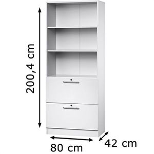 Produktbild für Kombischrank Hammerbacher N-Serie, weiß