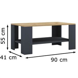 Produktbild für Couchtisch VCM Dalus 918842, aus Holz, eiche / anthrazit