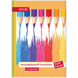 Hausaufgabenheft Roth Klipp+Klar Buntstifte, A5