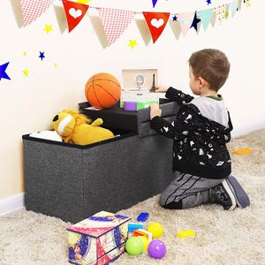 Produktbild für Sitztruhe Songmics dunkelgrau, 76 x 38 x 38cm