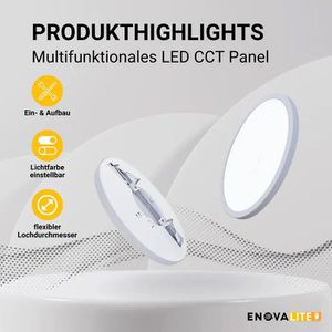 Produktbild für LED-Panel Enovalite ELED300211, weiß, Ø 23 cm