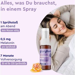 Produktbild für Melatonin gloryfeel Spray Honig, 30 ml für 220 Nächte