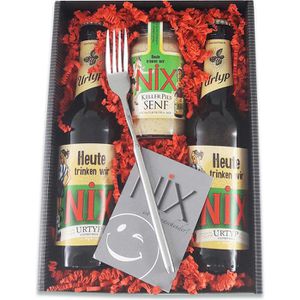 Geschenkset NiX Set Grillparty, Bier, Senf und Gabel