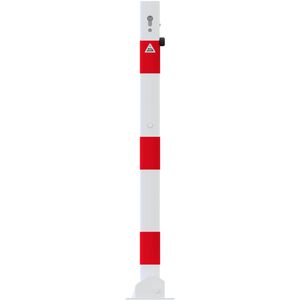 Produktbild für Absperrpfosten Schake 460UZB+2, 2 Ösen, rot/weiß, aus Metall