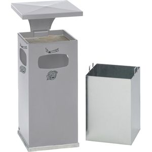 Produktbild für Aschenbecher VAR B32, 12192, silber, Outdoor, mit Dach