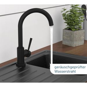 Produktbild für Küchenarmatur Schütte Cornwall, schwarz matt