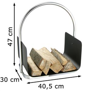 Produktbild für Kaminholzkorb Böttcher-AG schwarz / silber