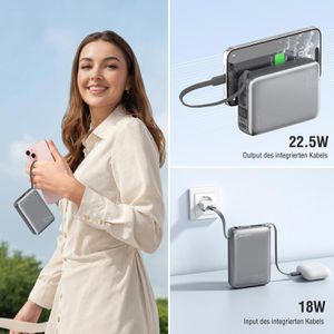 Produktbild für Powerbank 4smarts Pocket Dual Cord, 20000mAh
