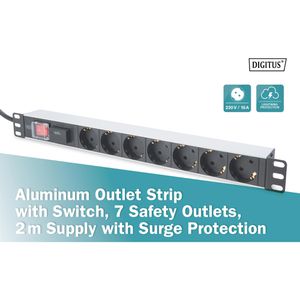 Produktbild für Steckdosenleiste Digitus Professional mit 2m Kabel