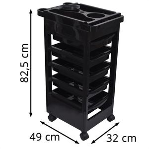 Produktbild für Friseurwagen vidaXL 110104, schwarz