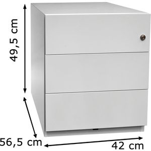 Produktbild für Rollcontainer Bisley Note, aus Metall, lichtgrau