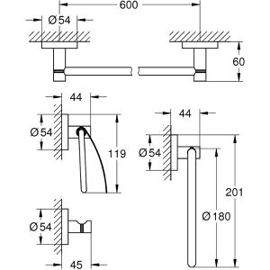 Produktbild für Badaccessoires-Set GROHE Essentials 40776001, Bad-Set 4 in 1