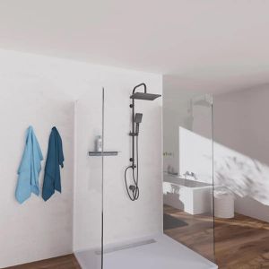 Produktbild für Duschsystem Schütte Mallorca, schwarz matt