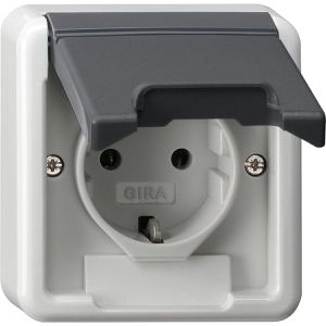 Steckdose Gira 445035 Oberteil, IP44, Aufputz