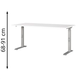 Produktbild für Schreibtisch Germania Mailand, 7911-639, weiß / silber