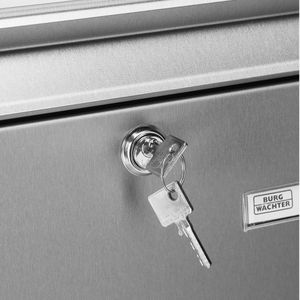 Produktbild für Briefkasten Burg-Wächter Borkum 3877 Ni, silber, aus Edelstahl