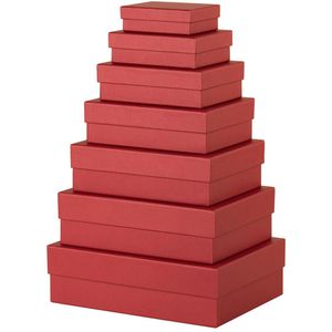 Geschenkbox Rössler-Papier Boxline Metallic Granat, rot