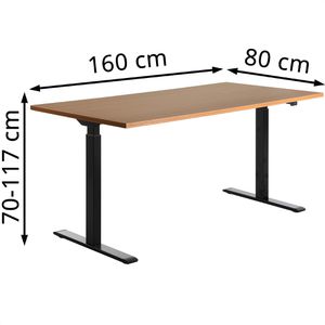 Produktbild für Schreibtisch Topstar E-Table, buche / schwarz