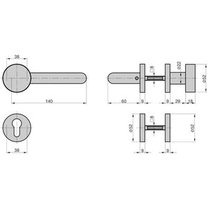 Produktbild für Drückergarnitur BASI 7306-2298, rechts