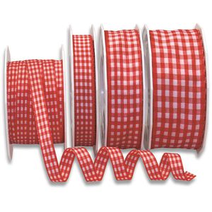 Produktbild für Geschenkband Präsent Vichy Karo, rot