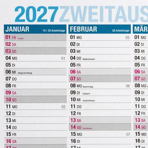 Produktbild für Tafelkalender itenga 33104452, mit Ferienübersicht
