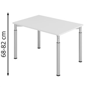 Schreibtisch Hammerbacher Y-Serie, lichtgrau / silber
