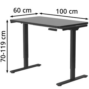 Produktbild für Schreibtisch FlexiSpot E1B Pro, schwarz / schwarz