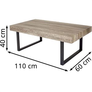 Produktbild für Couchtisch Mendler Kos T576, 46136, aus Holz / Metall, braun