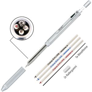 Produktbild für Multifunktionsstift Online Multipen 4-in-1 silber