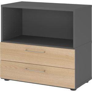 Produktbild für Kombischrank Hammerbacher FW28S2, graphit / eiche