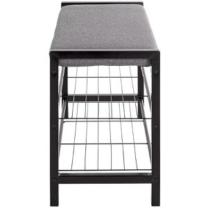 Produktbild für Schuhbank Haku-Möbel 54544, schwarz / grau, aus Metall