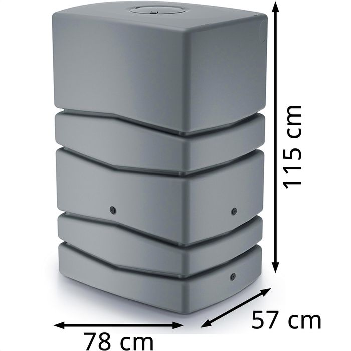 Prosperplast Regentonne Aqua Tower, 450 Liter, eckig, grau, mit Deckel