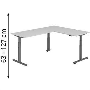 Produktbild für Schreibtisch Hammerbacher XDSMW, lichtgrau / graphit