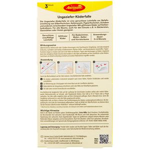 Produktbild für Klebefalle Aeroxon Ungeziefer Köderfalle, giftfrei, mit Köder