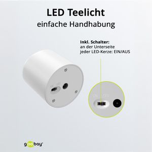 Produktbild für LED-Teelichter Goobay 64603, weiß