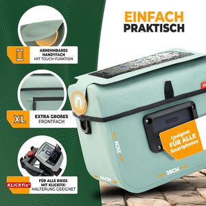 Produktbild für Fahrrad-Lenkertasche Mivelo Bob, minzgrün, 7 Liter