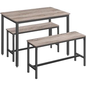 Produktbild für Esstisch Vasagle KDT070B02, graubraun, 3-teilig