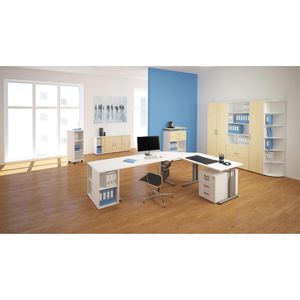 Produktbild für Schreibtisch Geramöbel Flex S-618315-WS, weiß / silber