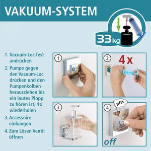 Produktbild für Handtuchhalter Wenko Quadro Vacuum-Loc, silber