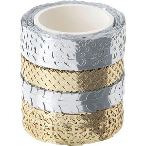 Washi-Tape Folia 29402 Hotfoil, mit Glanzeffekt, silber & gold