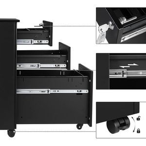 Produktbild für Rollcontainer Songmics OFC031B01, aus Metall, schwarz