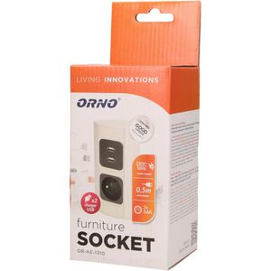 Produktbild für Tischsteckdose Orno AE-1310, mit 0,5 m Kabel