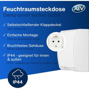 Produktbild für Steckdose REV-Ritter AquaForm, IP44, Aufputz