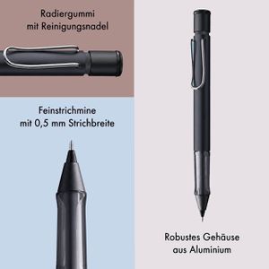 Produktbild für Druckbleistift Lamy AL-star 171 black, schwarz, Aluminium
