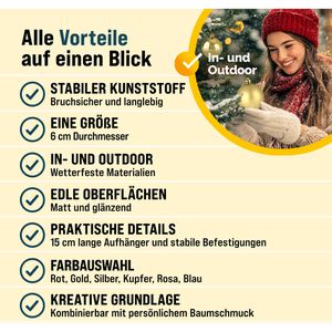 Produktbild für Weihnachtskugeln Deuba 102108, gold