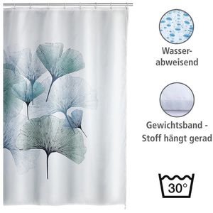 Produktbild für Duschvorhang Wenko Anti-Schimmel Ginkgo, 180 x 200 cm