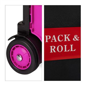 Produktbild für Einkaufstrolley Relaxdays schwarz / pink, klappbar