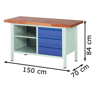 Produktbild für Werkbank Rau Basic 8462-2, blau