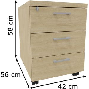 Produktbild für Rollcontainer Quadrifoglio Idea, aus Holz, eiche
