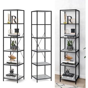 Produktbild für Bücherregal Vicco Fyrk, schwarz / beton grau